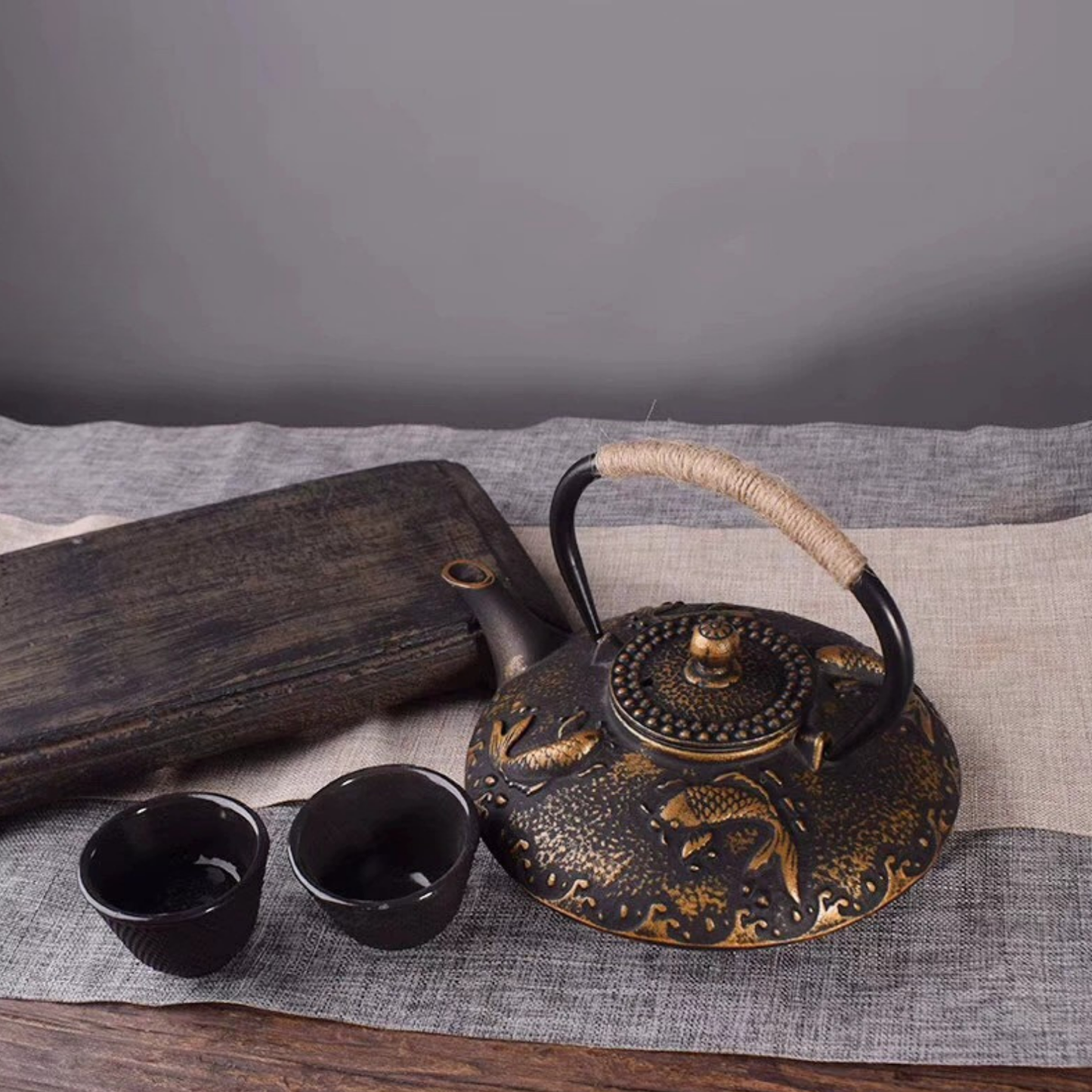 Théière Plate en Fonte Japonaise - Suibin