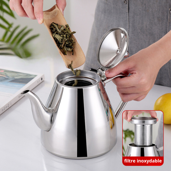 Théière en Inox Marocaine - Silvara