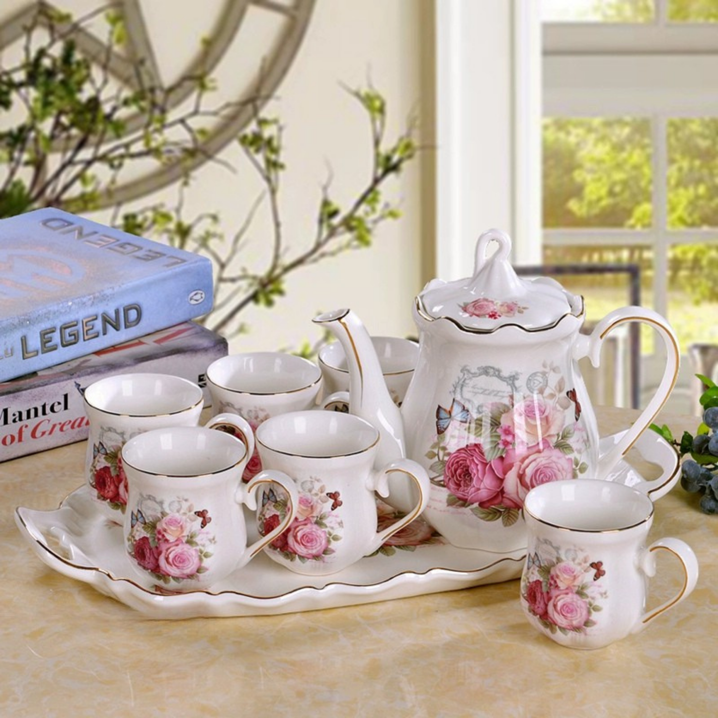 Service à thé Anglais en Porcelaine Set complet - Lady Violet