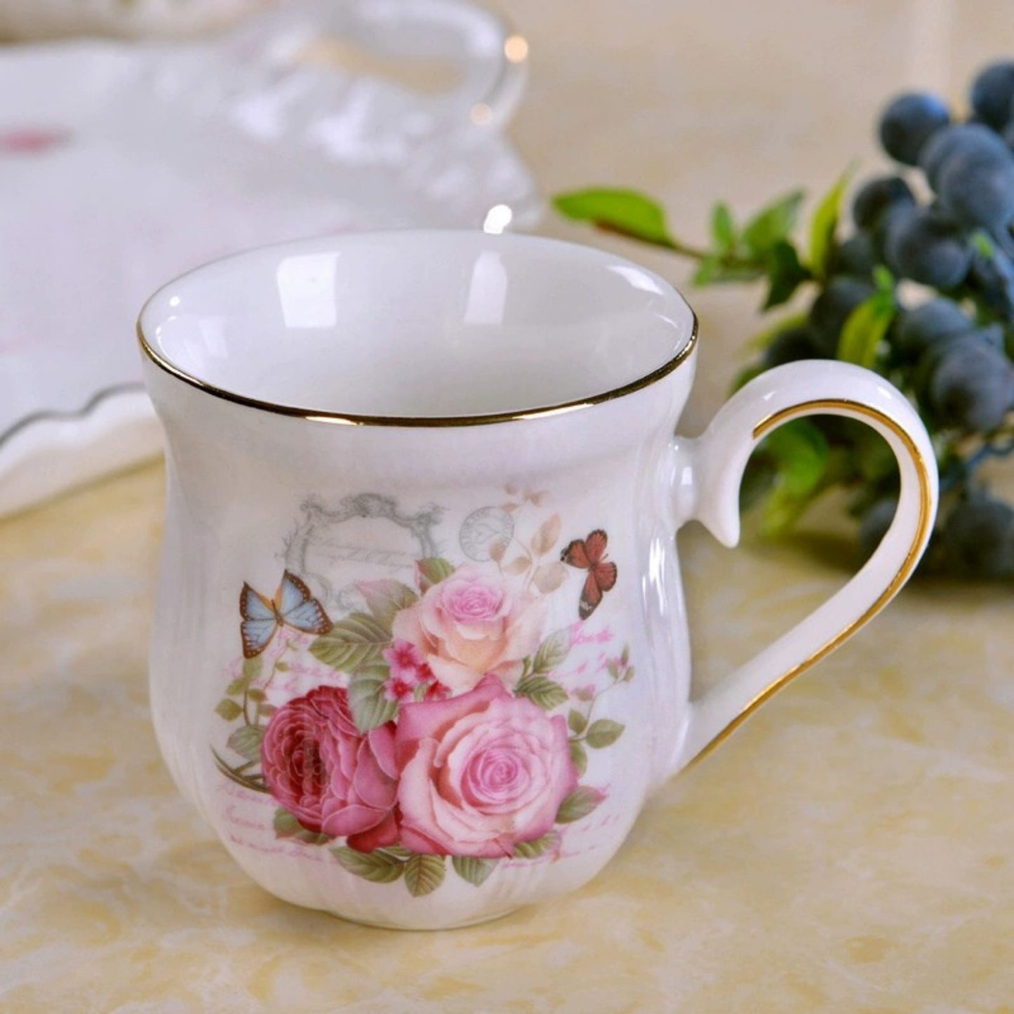 Service à thé Anglais en Porcelaine Set complet - Lady Violet