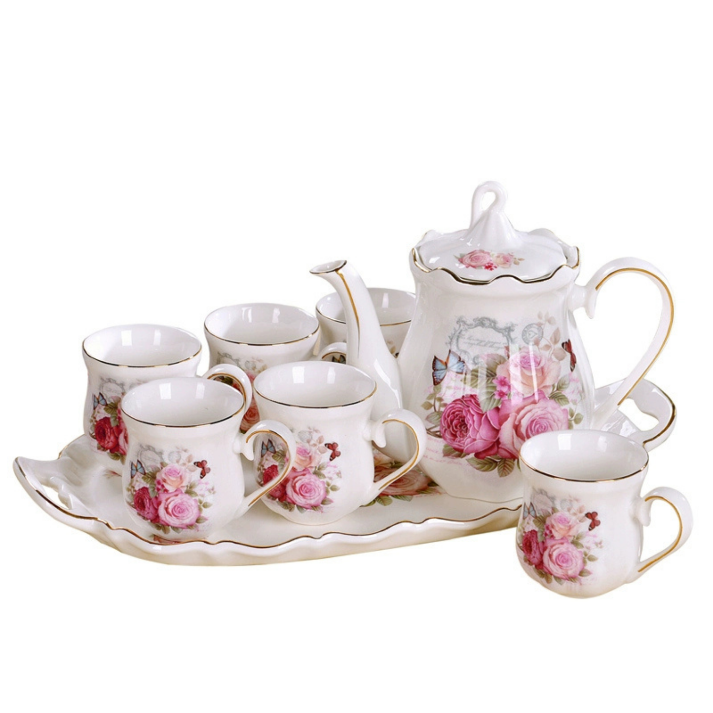 Service à thé Anglais en Porcelaine Set complet - Lady Violet