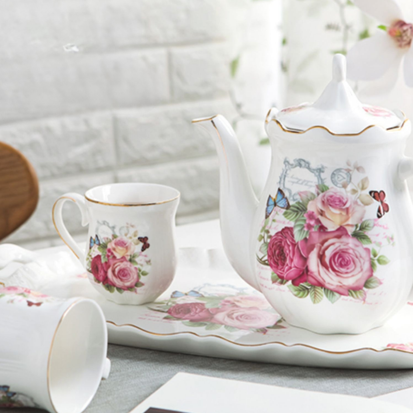 Service à thé Anglais en Porcelaine Set complet - Lady Violet